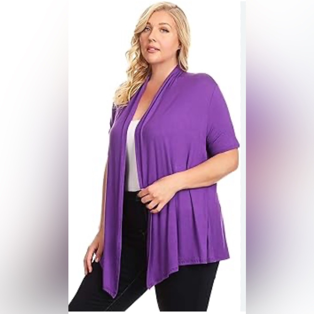 🩷. 1724-82. 🟰. Vibrant Purple Open Cardigan